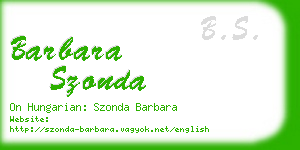 barbara szonda business card